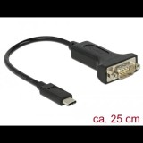 Delock USB Type-C -> 1 db soros DB9 RS-232 adapter (63908) (d63908)