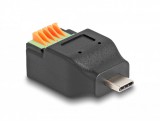 Delock USB Type-C 2.0 apa - Terminal block adapter nyomógombbal (66456)