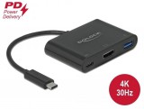 DeLock USB Type-C Adapter to HDMI 4K 30 Hz with USB Type-A and USB Type-C PD 64091