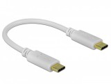 DeLock USB Type-C Charging Cable 15cm PD100 W with E-Marker White 85357