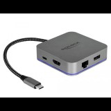 Delock USB Type-C dokkoló állomás mobil eszközökhöz 4K - HDMI / Hub / LAN / PD 3.0 LED kijelzővel (87742) (d87742)