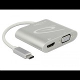 Delock USB Type-C (DP alternatív mód) > 1 db HDMI + 1 db VGA csatlakozó (87705) (87705)