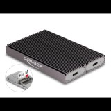 Delock USB Type-C kettős kombinált külső ház 2 x M.2 NVMe PCIe vagy SATA SSD-hez - eszköz nélkül csatlakoztatható (42028) (42028)