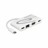 Delock USB Type-C™ USB 3.1 dokkoló állomás HDMI 4K 30 Hz + VGA + LAN + USB PD (87731)