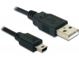 DeLock USB2.0-A > USB mini-B 5 pin male/male cable 1m Black 82273