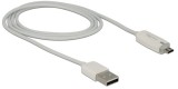 Delock USB2.0 micro USB adat- és töltőkábel LED visszajelzéssel, fehér színű