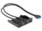 DeLock USB3.0 2-Port with internal 19 pin Frontpanel Black 61896