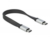 DeLock USB3.2 Gen2 FPC Flat Ribbon Cable USB Type-C to USB Type-C 22cm cable Black 85926