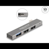 Delock USBType-C csatlakozós hub 1 x USB 10 Gbps A-típusú és 2 x A-típusú USB 2.0 portokkal (64274) (delock64274)
