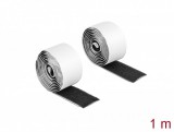 Delock Velcro öntapadó tépőzáras szalag-szett, H 1 m és Sz 25 mm fekete (19060)