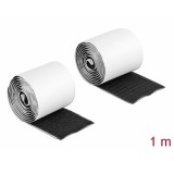 Delock Velcro öntapadó tépőzáras szalag-szett, H 1 m és Sz 50 mm fekete