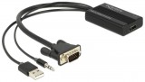 Delock VGA-HDMI adapter audió funkcióval