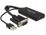 DeLock VGA to HDMI Adapter with Audio Black 62668