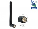 DeLock WLAN 802.11 ac/a/b/g/n Antenna SMA plug 2 dBi omnidirectional with tilt joint Black 89437