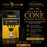 Delphin Cone gumi stopper 8mm - fekete (101004422)