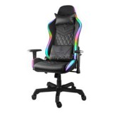DELTACO RGB Gaming chair in artificial leather, 332 different RGB positions, neck pillow, back pillow, black/RGB (GAM-080)