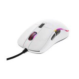DELTACO Vezetékes Egér GAM-085-W, optical, RGB, PMW 3325 sensor, 5000 DPI, 1000 Hz, 1.8m cable, USB, glossy white (GAM-085-W)