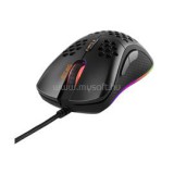 DELTACO Vezetékes Egér GAM-108, DM210 Ultra-Light Gaming Mouse, 6400 DPI, RGB, Rubber Coated side grips, black (GAM-108)