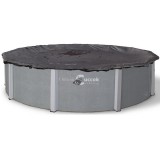 Deluxe PE téli medencevédő takaró, kör alakú fémpalástos medencékhez, 4.5m átmérőjű, fekete színű