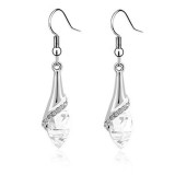 Delysia csepp alakú kristályos fülbevaló (fehér)