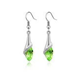 Delysia csepp alakú kristályos fülbevaló (zöld)