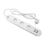 Denver SHP-300U okos Wi-Fi elosztó, 3 aljzat + 4 USB, fehér