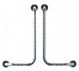 Derékszögű, króm fürdőszoba kapaszkodó