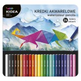 Derform Aquarell színes ceruzakészlet, 24 db-os, fémdobozos, hatszög test, Kidea