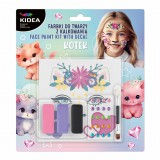 Derform Arcfesték, tégelyes, 8 db-os, tetoválással és strasszkövekkel, cica mintás, Kidea