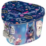 Derform Cleo and Frank persely, szív alakú, CF43, cicás, kék