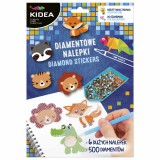 Derform Gyémántfestés szett, 6 db matrica, 500 csillogó kövecske, Kidea, vadállatok