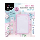 Derform Nyomda szett, 6 db-os, jegyzettömbbel, Kidea, Party Art