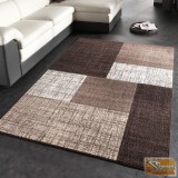 Design szőnyeg, rövid bolyhos, barna-krém