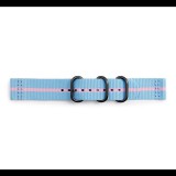 Designed for SAMSUNG pótszíj (univerzális, 22 mm, prémium textil, állítható, csíkos minta) KÉK / RÓZSASZÍN [Honor Watch GS 3] (5996457870516)