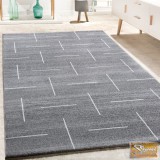 Designer szőnyeg szürke fehér csíkokkal