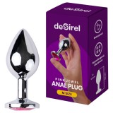 Desirel Pink Jewel M - anál plug (ezüst-pink)