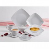 Desszertes tányér, ROTBERG, fehér, 20cm, 6db-os szett, "Quadrate" [6 db]