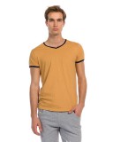 DEVERGO Férfi V-nykú póló mustár