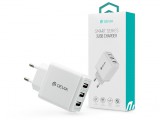 Devia 3xUSB hálózati töltő adapter - 5V/3,4A - Devia Smart Series 3 USB Charger - fehér