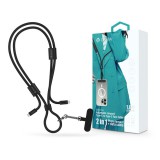 Devia Cable Pro5 Woven 60W PD Type-C/Type-C adat- és töltőkábel + nyakpánt 1.6m - fekete