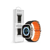 Devia Deluxe Series Sport6 Apple Watch szilikon sport szíj - 38/40/41mm - fekete/narancs
