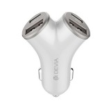 DEVIA EXTREME METAL autós töltő 2 USB+2 Type-C aljzat (48W, PD gyorstöltő 3.0) EZÜST