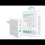 Devia Extreme Speed Series 100W GaN PD hálózati gyorstöltő adapter USB+3xType-C - fehér (ST121430)