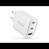 Devia Extreme Speed Series 65W GaN PD gyorstöltő adapter USB+2xType-C - fehér (ST111615)