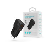 Devia Global 20W PD+QC hálózati gyorstöltő utazó adapter(CN/JP/US/EU/UK/AU) - fekete