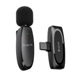 DEVIA KINTONE bluetooth mikrofon (Type-C, LAVALIER csíptethető) FEKETE