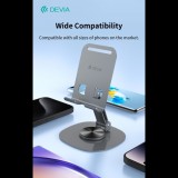 Devia Kintone Series összecsukható asztali 360° fokban elfordítható fém telefon tartó - szürke (ST111868)