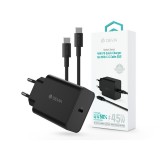 Devia Rocket Series 45W PD+QC hálózati gyorstöltő adapter + Type-C/Type-C kábel - fekete