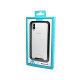 Devia Shockoroof iPhone X/XS Átlátszó Plexi Tok Fekete TPU Szélekkel
