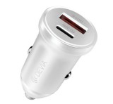 DEVIA SMART MINI autós töltő USB+Type-C aljzat (30W, PD gyorstöltő 3.0) FEKETE